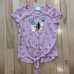 3/15$ Pink Butterfly Sequin Kids Top